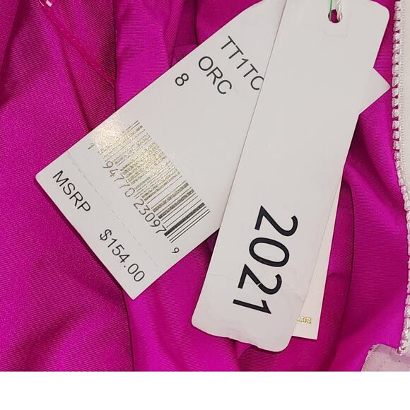 Trina Turk Orchid Pink Ruffle Halter One-Piece Swimsuit Women’s Size 8 - Picture 8 of 9